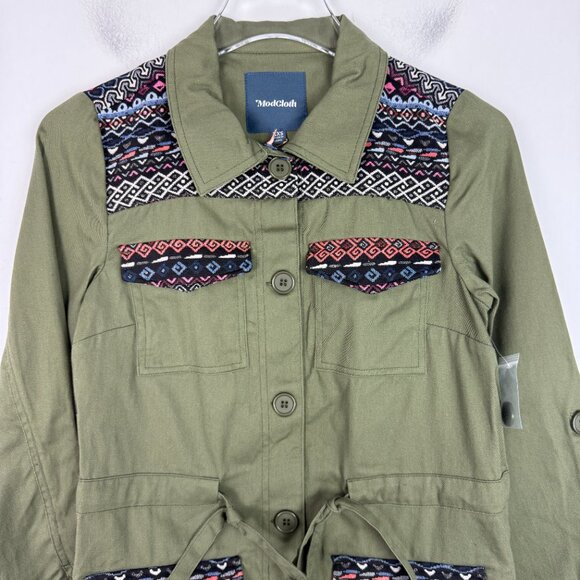 NWT Modcloth Assorted Occasions Anorak Utility Jacket Army Green Size XXS NEW - Picture 2 of 15